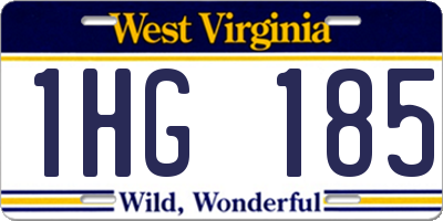 WV license plate 1HG185