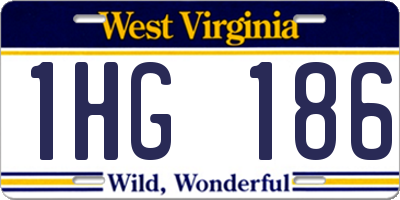 WV license plate 1HG186