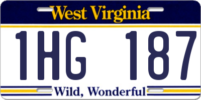 WV license plate 1HG187