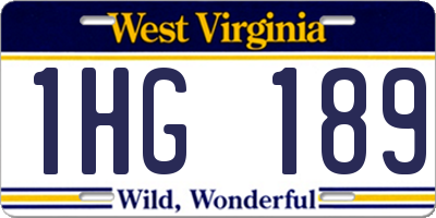 WV license plate 1HG189