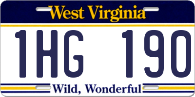 WV license plate 1HG190