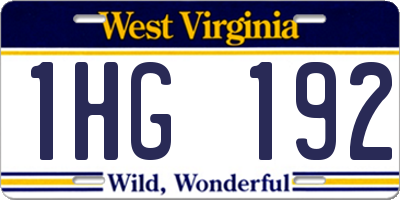 WV license plate 1HG192