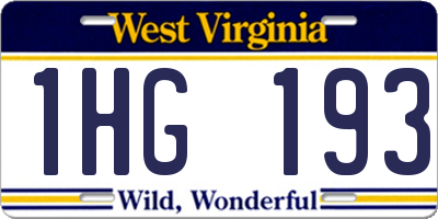 WV license plate 1HG193