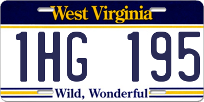 WV license plate 1HG195