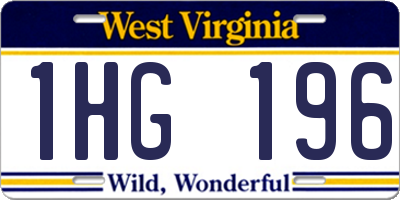 WV license plate 1HG196