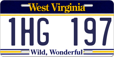 WV license plate 1HG197