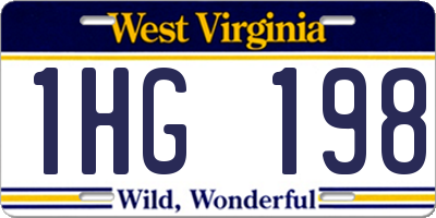 WV license plate 1HG198
