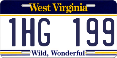 WV license plate 1HG199