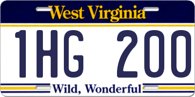 WV license plate 1HG200