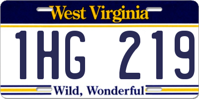WV license plate 1HG219