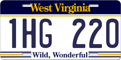 WV license plate 1HG220