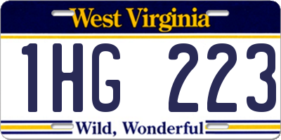 WV license plate 1HG223