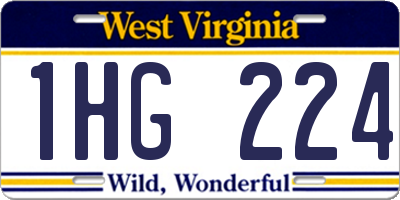 WV license plate 1HG224