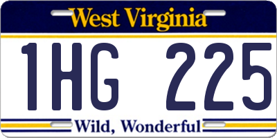 WV license plate 1HG225