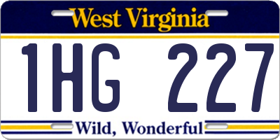 WV license plate 1HG227