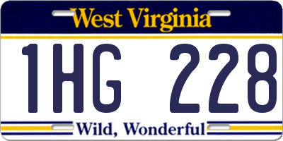 WV license plate 1HG228