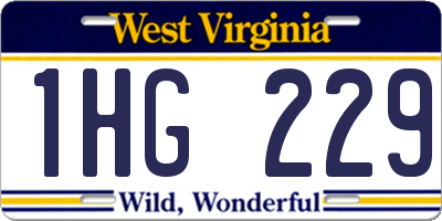 WV license plate 1HG229