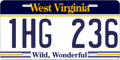 WV license plate 1HG236