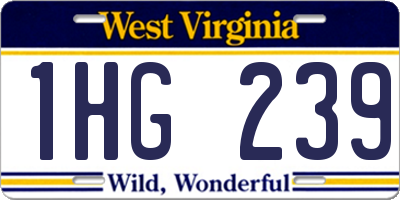 WV license plate 1HG239
