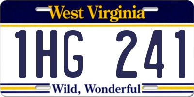 WV license plate 1HG241