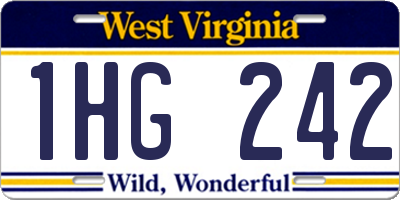 WV license plate 1HG242