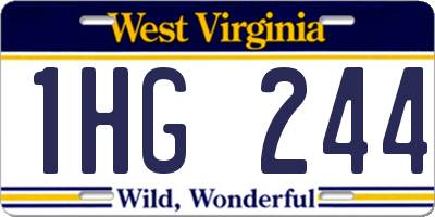 WV license plate 1HG244