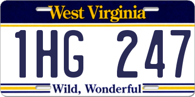 WV license plate 1HG247