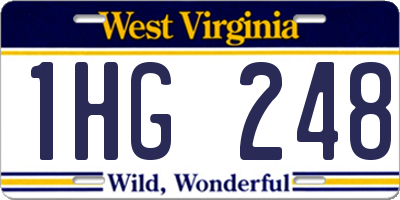 WV license plate 1HG248
