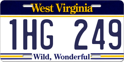 WV license plate 1HG249