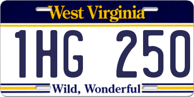 WV license plate 1HG250