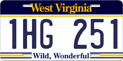 WV license plate 1HG251