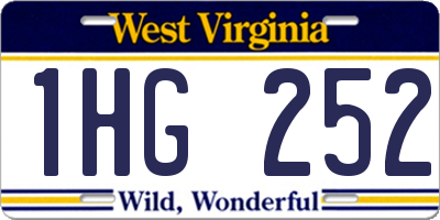 WV license plate 1HG252