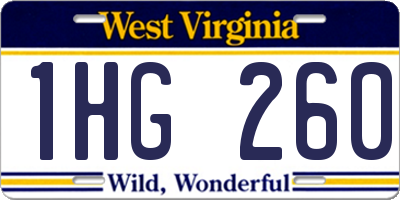 WV license plate 1HG260