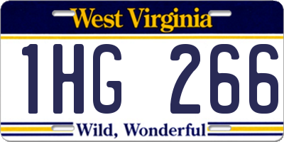 WV license plate 1HG266