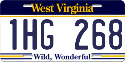 WV license plate 1HG268