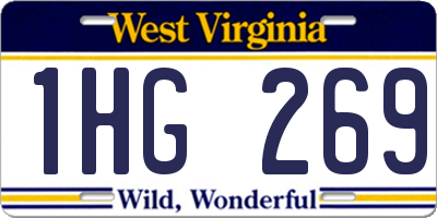 WV license plate 1HG269