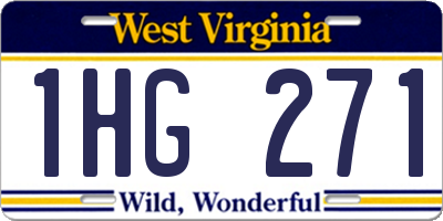 WV license plate 1HG271