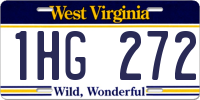 WV license plate 1HG272