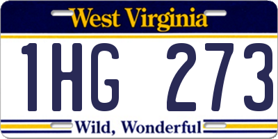 WV license plate 1HG273
