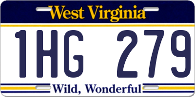 WV license plate 1HG279