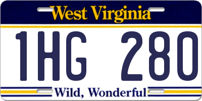 WV license plate 1HG280
