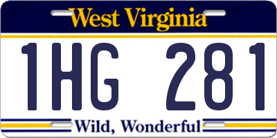 WV license plate 1HG281