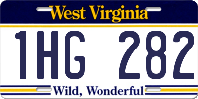 WV license plate 1HG282