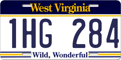 WV license plate 1HG284