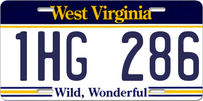 WV license plate 1HG286
