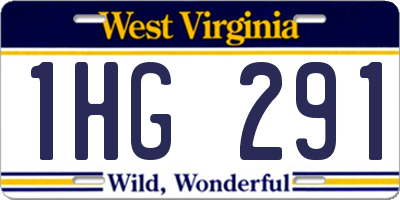 WV license plate 1HG291