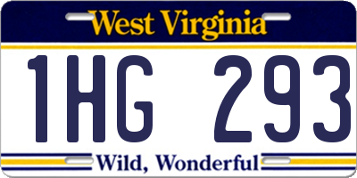 WV license plate 1HG293