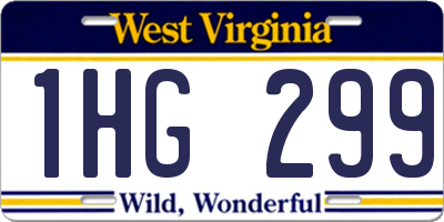 WV license plate 1HG299