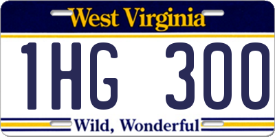 WV license plate 1HG300