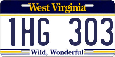 WV license plate 1HG303